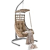 Capri Swing Ala&ccedil;atı Tekli Rattan Bah&ccedil;e Balkon Salıncağı A&ccedil;ık Kahve