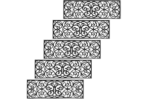 jxgzyy Rubber Stair Tread Covers Mats 5 Packs 75 x 25 cm Non Slip Rubber Stair Covers Black Waterproof Rubber Staircase Step Mat Stair Protector Mats For Indoor Outdoor Stairs