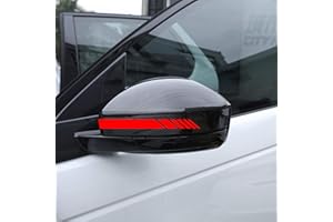 ‎AUTODOMY Autodomy Rückspiegel Aufkleber Stickers Auto mit Streifen Design Stripes Tuning 6 Stück mit Unterschiedlichen Breiten Sportdesign | Auto Tuning Aufkleber Streifen Rot