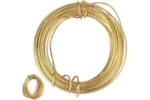 DAMOGO 32.5 Feet(10m) Brass Picture Hanging Wire 0.7mm Braided Picture Wire Metal Wire Photo Frame Hanging Wire for Photo Frame Mirror Artwork Clock