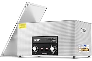 VEVOR Limpiador Ultrasónico 22 L con Temporizador de Calentamiento y Cesta Equipo de Limpieza Ultrasónico Digital Profesional 480 W para Relojes Instrumentos Gafas Monedas Piezas de Metal Plata