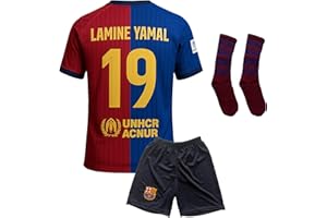 Qycksouth Yamal Nr.19 Trikot für Kinder Set 2024/2025 Heim – Fan Outfit mit Shorts und Socken – Jungen Fußball Trikot – Trikot Kinder – Jugendgrößen