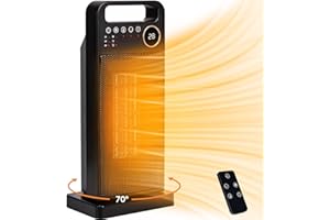 HOOFUN Chauffage d'appoint 2000W, ECO Radiateur Electrique Céramique, PTC Chauffage Electrique,2-12H Minuterie,70°Oscillation, Thermostat Réglable, Protection multiple, 3 Modes, Salle de Bain Maison Bureau