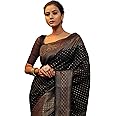 SIRIL Women's Banarasi Silk Kanjivaram Jacquard Saree With Unstitched Blouse Piece
