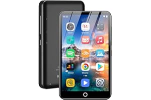 80G Spotify Player MP3 Player con Bluetooth, ZAQE MP4 Player con Amazon Musik, Audible, Deezer, Hi-Fi 4 Pulgadas Pantalla táctil Reproductor de música con Wi-Fi, hasta 1TB (Negro)