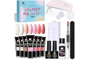 LAYHOU Poly Nagel Gel Starter Set mit UV Lamp Poly Nagelgel Set mit 7 Farben und Basislack&Decklack Maniküre Werkzeuge Nagelverlängerungen Geschenkset für Frauen