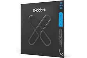 D'Addario Cordes Guitare Acoustique Enduites | Corde Guitare Folk | XTAPB1253 | Cordes XT pour guitare acoustique, bronze phosphoreux | Light, 12-53