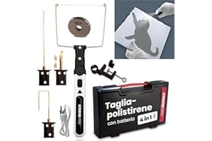 STREND PRO Tagliapolistirolo a Filo Caldo Ricaricabile | 4-in-1 Taglierino a Filo Caldo 550°C per Progetti Fai da Te | Valigia, USB-C, Filo da 10m, Adattatori per Coltelli | Taglierina Polistirolo