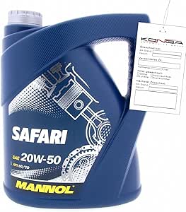 MANNOL Safari 20W-50 API SN/CH Motorenöl, 5 Liter