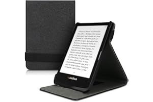 kwmobile Pokrowiec kompatybilny z Pocketbook Touch Lux 4/5/Touch HD 3/Color (2020)/ Vivlio Lux 5 - Etui z paskiem + podstawką - czarne