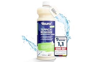 ‎TREUFIX Treufix Teppichreiniger & Polsterreiniger Konzentrat für alle Teppichböden und Polster | Effektives Teppich Reinigungsmittel 1L | Geeignet für alle Waschsauger und Nasssauger | Made in DE
