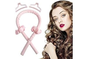 Anguxer Heatless hair curlers, bigoudis sans chaleur en silicone, avec 2 pince à cheveux