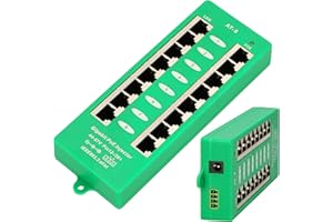 Extralink Inyector PoE 8 Puertos Gigabit 802.3at/AF, Mode A, Fast Ethernet, 8X 1000Mb/s, protección contra Cortocircuito y sobretensión, Puertos RJ-45, Adaptador PoE, PoE Injector, Adaptador PoE