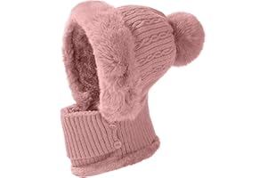 JFAN Cappelli Donna Inverno Berretto Donna in Maglia Cappello e Sciarpa Donna in Pile Caldo per Sci Outdoor