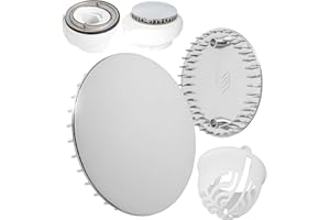 Abdeckhaube und Haarsieb Set für Duschabfluss, Ø 112 mm, kompatibel mit Viega Tempoplex Ablaufgarnitur ab Baujahr 2001-2006, Duschwanne Ablaufloch Abdeckung, verchromter ABS ASA Deckel, Haarfilter