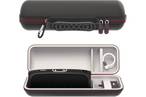 Digicharge® twarde etui transportowe do JBL Charge 5 Charge 4 3 Pulse 4 3 Link 20, Ultimate Ears Megaboom 3 & Sony SRS-XB30 Przenośny głośnik Bluetooth walizka transportowa - czarna torba