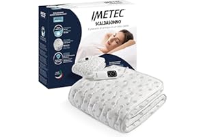 Imetec Sonno adapter do łóżka pojedynczego, 150 x 80 cm, opatentowana technologia, szybkie nagrzewanie, stała i indywidualna temperatura, 100% bawełna, sterowanie z 6 temperaturami