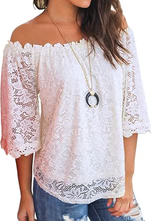 amazon blusas de encaje