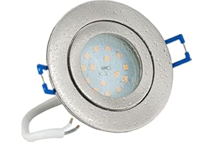 JungesLicht Ultra Flacher Bad Einbaustrahler Aqua 2.0 IP44 Nur 3cm Einbautiefe 5Watt LED Leuchtmittel Modul 230Volt LED Austauschbar Dusche Badezimmer Einbauleuchte (Warmweiss 2700K)