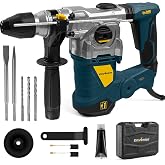 Enventor 1500W Demolition Hammer SDS-Plus, 6J, 4 Functions | Hammer Hammer with Mandrel, 4500BPM, Vibration Control, Drilling