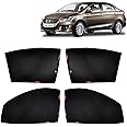 KINGSWAY® Ciaz Car Sun Shade Z-Black Non Magnetic Fix Type Curtains for 2014 to 2017 Model, Compatible with Maruti Suzuki Ciaz Side Window Car Sunshade, Only Half Cut in Front Window, Black, 4 Piece