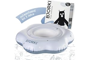 BJORKI® Koło do pływania dla niemowląt – pomoc w pływaniu dla dzieci w wieku od 6 miesięcy do 3 lat – wytrzymałe koło do pływania dla dzieci od 6 miesięcy – idealny trener pływania do wspomagania