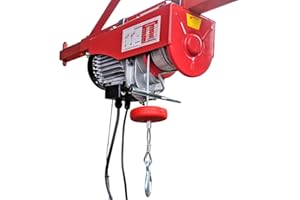 CROSSFER GMBH CROSSFER PA600A Elektrischer Seilhebezug 230Volt für 300kg/600kg Last Seilwinde mit Umlenkrolle als Flaschenzug Seilzug 12 Meter Hubhöhe Hebezug Lastkran