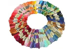 Xrten Matassine Punto Croce,100 Colori Ricamo Morbidi Filo da Ricamo Poliestere Punto Croce Kit,100% cotone