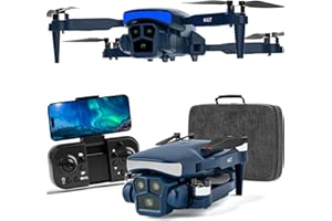 ‎KARUISRC K417 Drohne mit Dual Kamera 1080p,LED Blau Lampe Bürstenlosem Drone mit 5GHz WIFI für Anfänger,FPV Drones Kopflos Modus,3D Flip,Höhenhaltung,Spielzeug und Geschenke,Modulare Batterie mit Langzeitflug