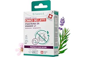PIASTRINA DA VIAGGIO Repellente CIMICI DEI LETTI - Protegge il Tuo Bagaglio dalle Cimici dei Letti - Alta Efficacia Preventiva - Sereni-d SWISS LAB
