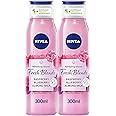NIVEA Shower Gel Body Wash, Cleansing Fresh Blends Raspberry & Blueberry and Almond Milk, 2x300ml