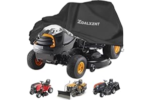 ZOALXZNT Rasentraktor Abdeckung Wasserdicht，Abdeckplane für Rasentraktor Winddicht，Rasenmäher abdeckplane mit Kordelzug, Aufsitzrasenmäher Abdeckung 420D Oxford-Stoff (264 * 100 * 130cm,Schwarz)