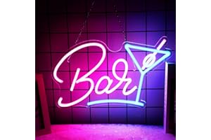 EXOOHOUO Bar Neon Sign - Dimmer Pink Led Neon Signs for Wall Decor, USB Powered Neon Lights for Bedroom, Children's Room, Birthday Gifts, Cute Decoration (Pink)