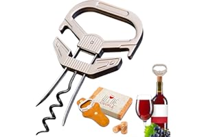 LUCYLANKER Ah So Abridor de Botellas de Vino, Sacacorchos para Vinos Antiguos con Funda de Piel Portátil, Extractor de Corcho de Dos Puntas, Regalo Ideal para Amantes & Conocedores de Vinos (02)