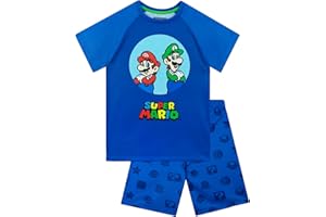 Super Mario Pijama Bros Niño | Pijama Verano Niños | Pijamas De Niños Corto | para Edades De 3 A 13 Años