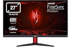 Acer Nitro KG272S3bmiipfx - Écran PC Gaming 27" Full HD, 180 Hz (1920x1080, 16:9, FreeSync, 1ms VRB, 250 Nits, Comfyview, BlueLightShield Pro 2xHDMI 2.0/1xDP 1.2) Moniteur PC Inclinable, Couleur Noir