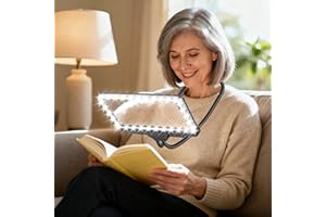 NZQXJXZ 5X lupas de Gran Aumento, Lupa con luz Flexible de Cuello de Cisne para Páginas Completas, Lupa Lectura de Páginas Grandes de 20cm para Personas Mayores Que Leen Letra Pequeña
