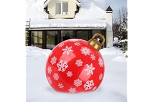 GLAITC Bombki świąteczne, 60 cm, Boże Narodzenie, nadmuchiwana piłka, Boże Narodzenie, bombki, dekoracja, Boże Narodzenie, wiszące kule, na Boże Narodzenie, przyjęcie, prezent, święta, na zewnątrz, podwórko, festiwal, dekoracja, 60 cm