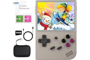 Anbernic RG35XX - Consola de juegos portátil con bolsa portátil, pantalla IPS de 3,5 pulgadas, sistema Linux, tarjeta TF de 64 G, precargada, compatible con HDMI y salida de TV (RG35XX Bag-Gray)