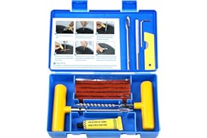 Beanewone Tyre Repair Kit, Car Tyre Puncture Repair Kit for Heavy-Duty Professional-Grade Vehicles, All-Terrain Vehicles, Motorcycles, Truck Tyres, Puncture Repair Kit Car, Emergency Puncture Repair
