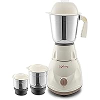Lifelong Power Pro LLMG02 Mixer Grinder, 500W, 3 Jars (White/Brown)
