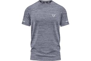 TORO ACTIVA Mens T Shirt Premium Quality Tee with Melange Effect Reflective Logo Comfortable FitAthletic Fit Moisture Wicking Sports Style T-Shirts