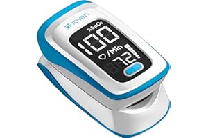IPROVÈN iProven - Oxygen Saturation Monitor, Fingertip Pulse Oximeter, Monitor Your Heart Rate and O2 Level, Clinically Accurate (White-Blue)
