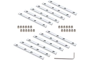 12 stycken profilförbindare, aluminiumprofilkopplingar, rak innerlinje, 10 cm längd, med M5-skruvar, för 20x20-serien, 6 mm s