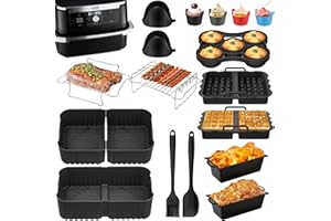 DICTIEN Moule Silicone Air Fryer Set pour Ninja 10.4L AF500EU, Moule Air Fryer pour Ninja Foodi Flexdrawer 10,4 L, Réutilisable 10.4L Plat Airfryer idéal pour réunions de Famille/Amis, Party
