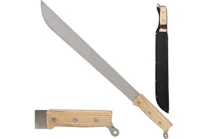 ‎VIKING GEAR Große Machete echt Scharf Full Tang Edelstahl Klinge mit 3-Fach verschraubten Holzgriff - Macheten Gesamtlänge 55 cm
