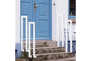 T-ZBDZ Corrimano per Scale Interne Ringhiera per Scale Passamano per Scale Interne, Corrimano Ferro Battuto Ringhiera per Esterni Ringhiera in Ferro a Forma di U, per Balcone Soffitta Corridoio,Bianco,90CM