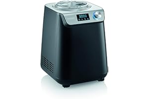 ‎SEVERIN Severin Kompakt Eismaschine & Joghurtbereiter, platzsparende Eismaschine mit Kompressor im Slim-Design, 2-in-1 Eisbereiter und Joghurtmaschine, EZ 7407