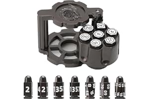 diceevil Bullet Dice, Revolver Bullet Metal Dice Set with Spinning Revolver Cylinder Container & Seven Polyhedron Dices for DND, Pathfinder, Sci-Fi, War, Crime Theme Tabletop Games