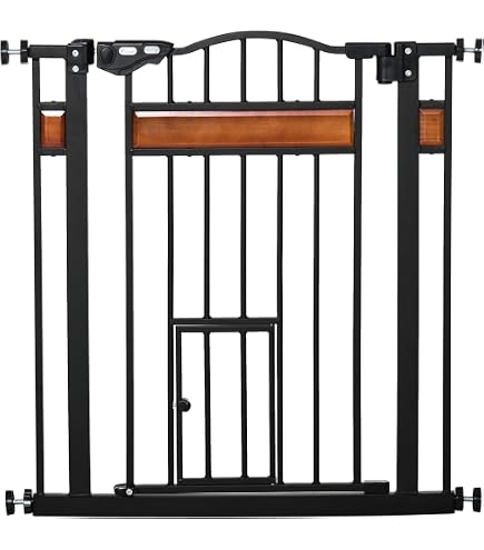 thumbnail image 2 of ZAR Baby Safety Gate With Cat Flap – Stair Barrier For Pets & Kids – 75x82cm, Black 2 of 2